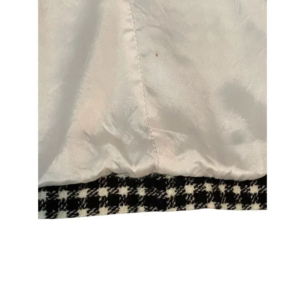 United Colors of Benetton Wool Blazer IT 38 / US 2 Black White Checkered Plaid
